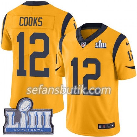 Los Angeles Rams Tröjor Brandin Cooks 12 Nike Guld 2019 Super Bowl LIII - Herr Los Angeles Rams Tröjor Brandin Cooks 12 Nike Guld 2019 Super Bowl LIII - Herr